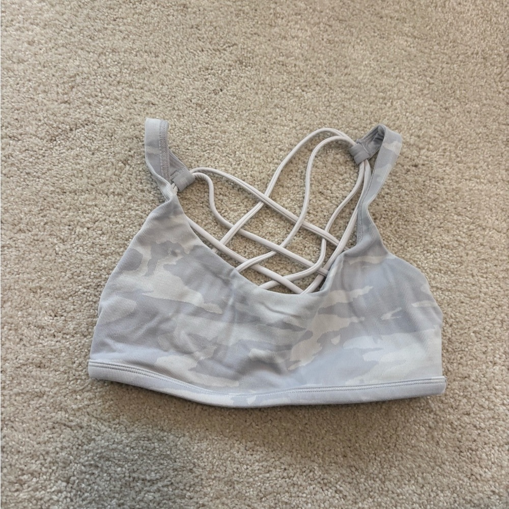 Gray Lululemon Camouflage Sports Bra